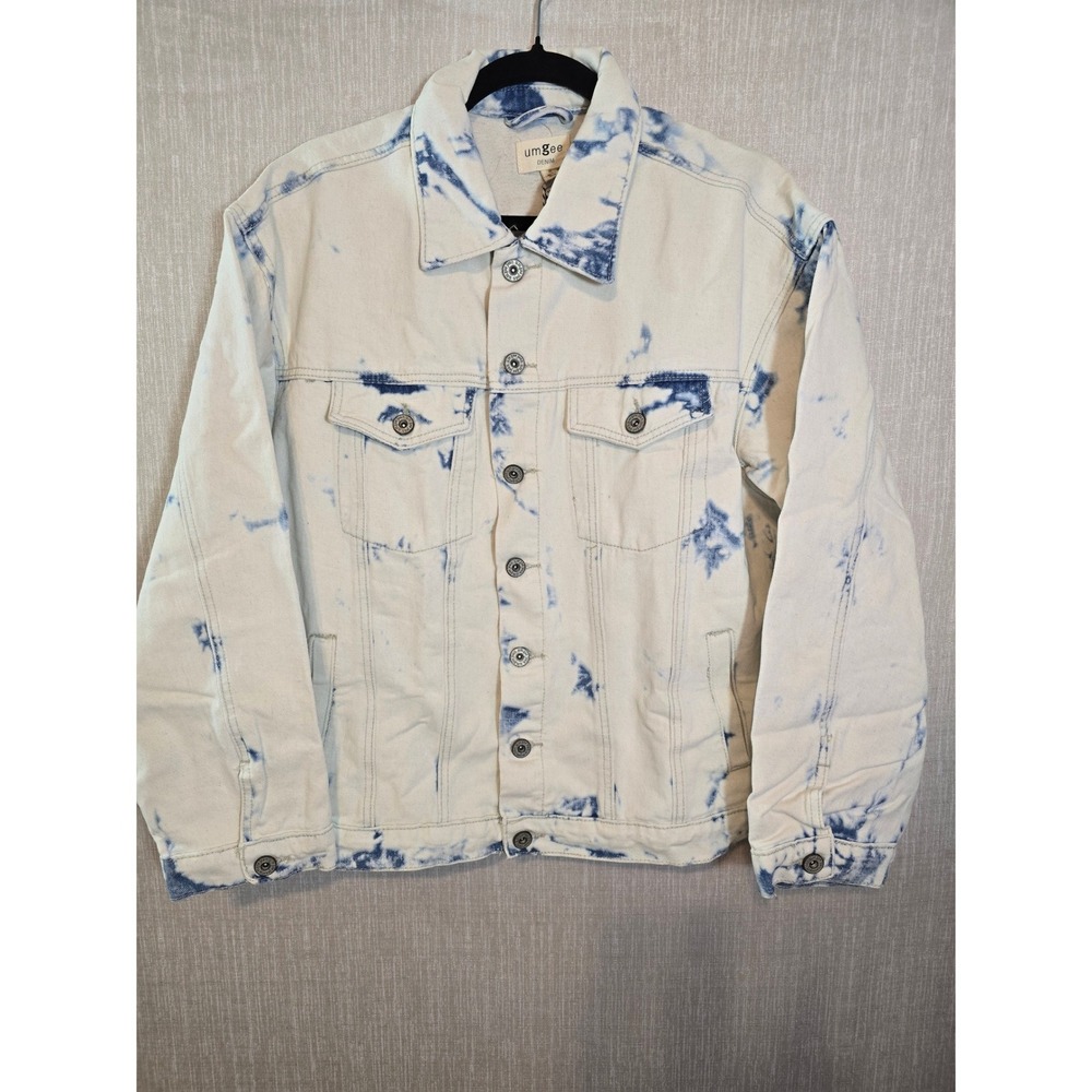 UMGEE‎ Women's Denim Jacket Blue Acid Washed Trucker Style Oversized Size S New
